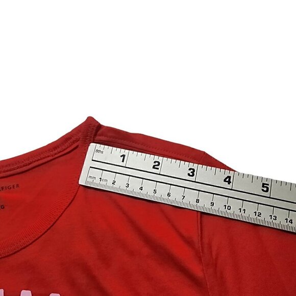 Tommy Hilfiger Girls Long Sleeve Top Shirt Logo Graphic Red Size‎ XL - Picture 3 of 8